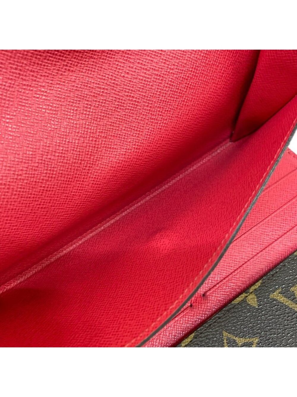 Louis Vuitton Wallet Portefeuille Marie Roulon Brown Red Leather - Picture 4 of 13